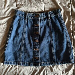 Denim Button-Up Skirt